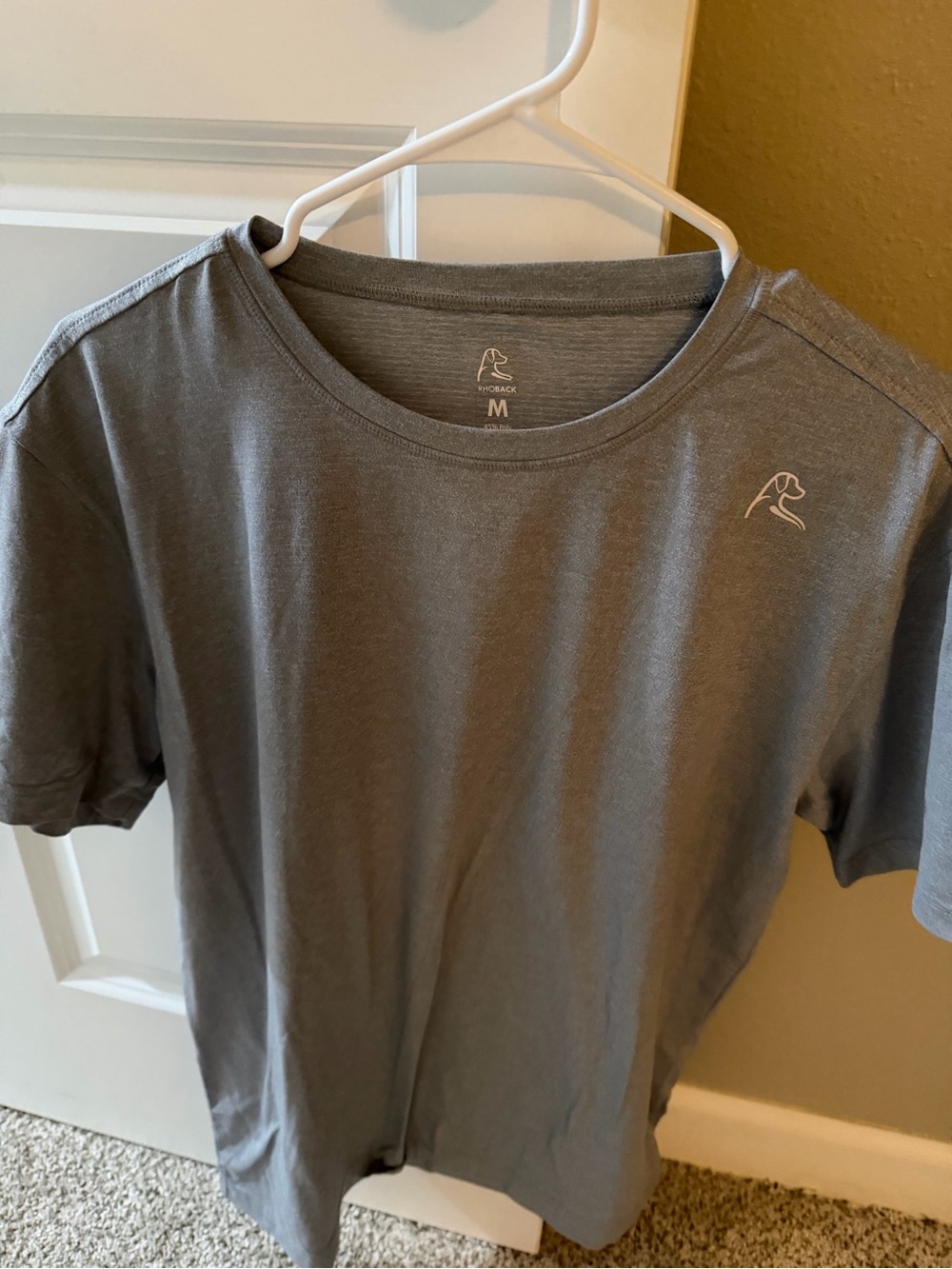 Rhoback Gray Short Sleeve Crew Tee with Small Logo